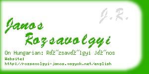 janos rozsavolgyi business card
